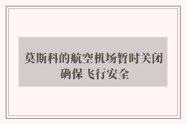 莫斯科的航空机场暂时关闭 确保飞行安全